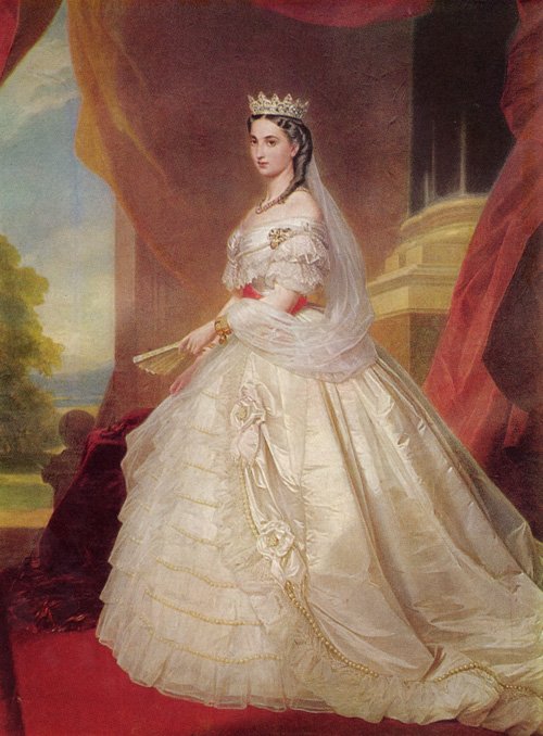 Portrét Šarloty Belgické od Franz Xaver Winterhalter