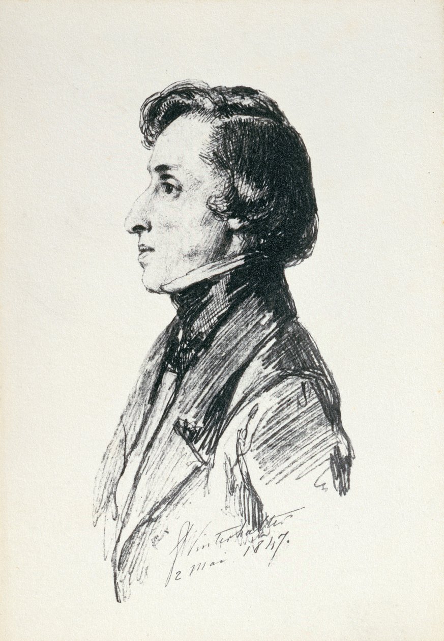 Portrét Frederika Chopina (1810-49) 1847 od Franz Xaver Winterhalter