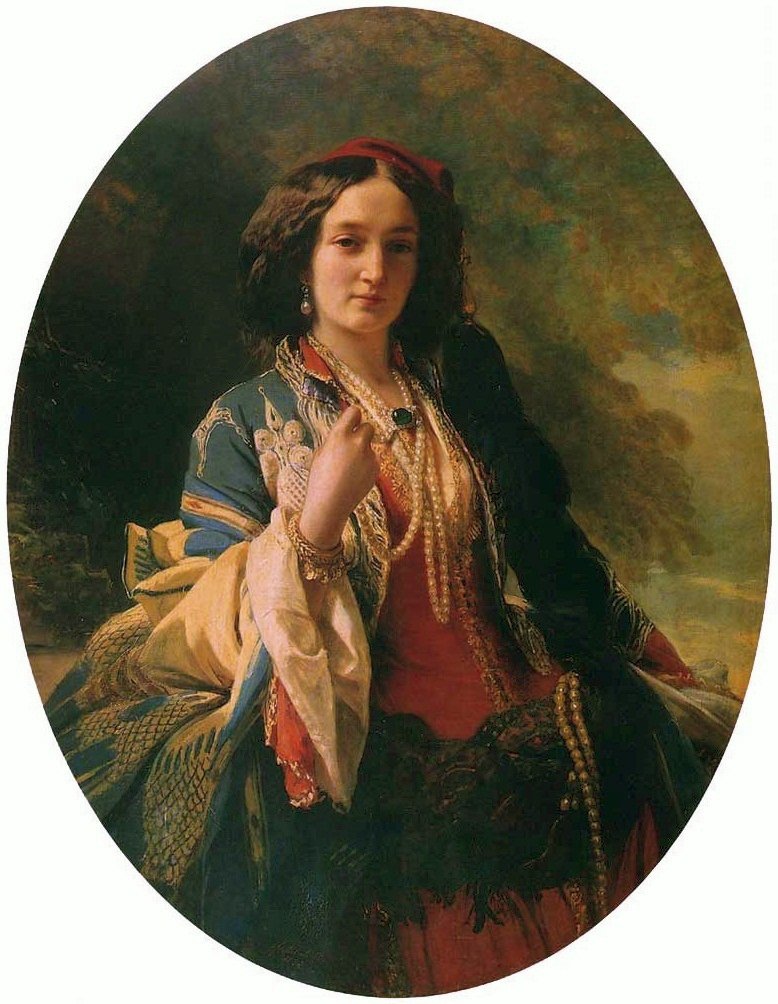 Portrét Katarzyny Potocké rozené Braničky v orientálním kostýmu od Franz Xaver Winterhalter