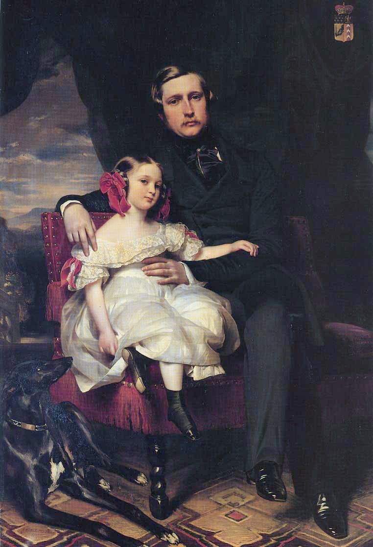 Portrét prince de Wagram a jeho dcery Malcy Louise Caroline Frederique od Franz Xaver Winterhalter