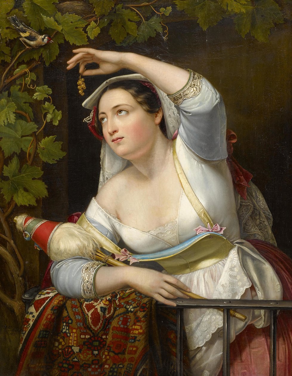Portrét mladé ženy ve vinném altánu, 1851 od Franz Xaver Winterhalter