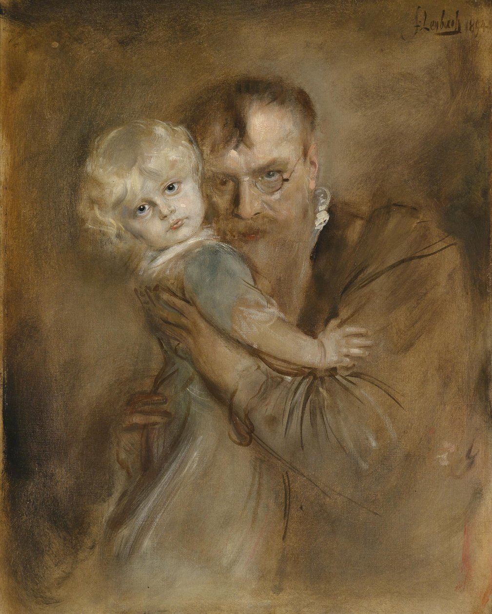 Autoportrét s dcerou Marion od Franz Seraph von Lenbach