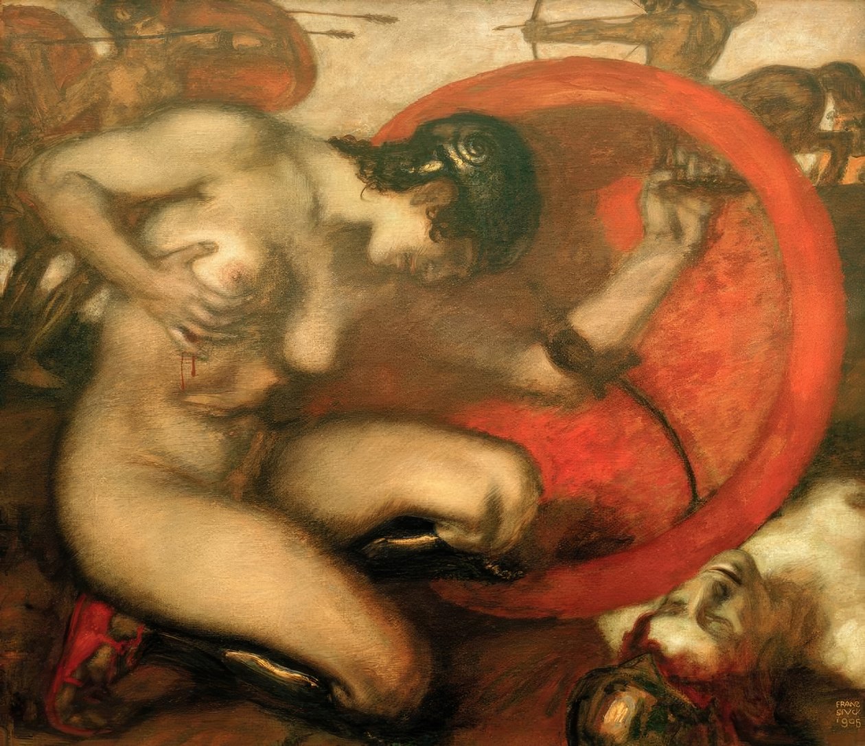Zraněný Amazon od Franz von Stuck