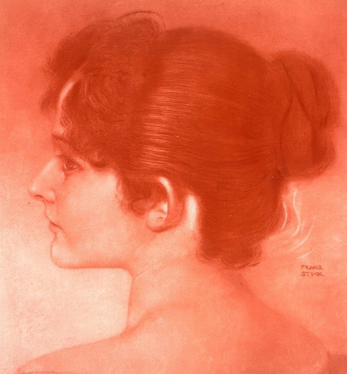 Žena studijní vedoucí od Franz von Stuck