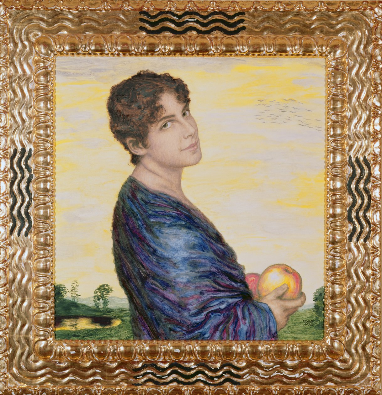 Žena držící jablko, cca 1916 (olej) od Franz von Stuck