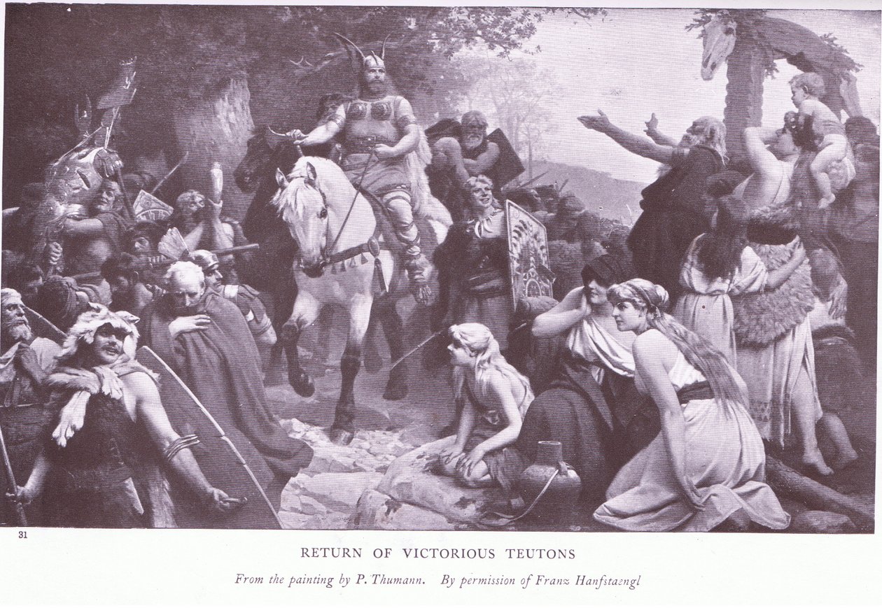 Návrat vítězných Germánů od Franz (after) Hanfstaengl