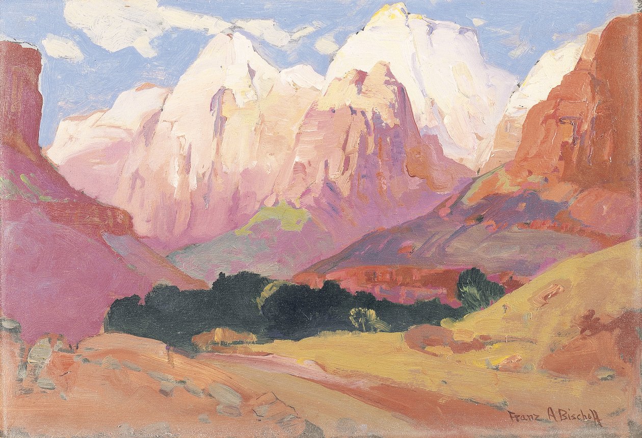 Grand Tetons (olej na palubě) od Franz A. Bischoff