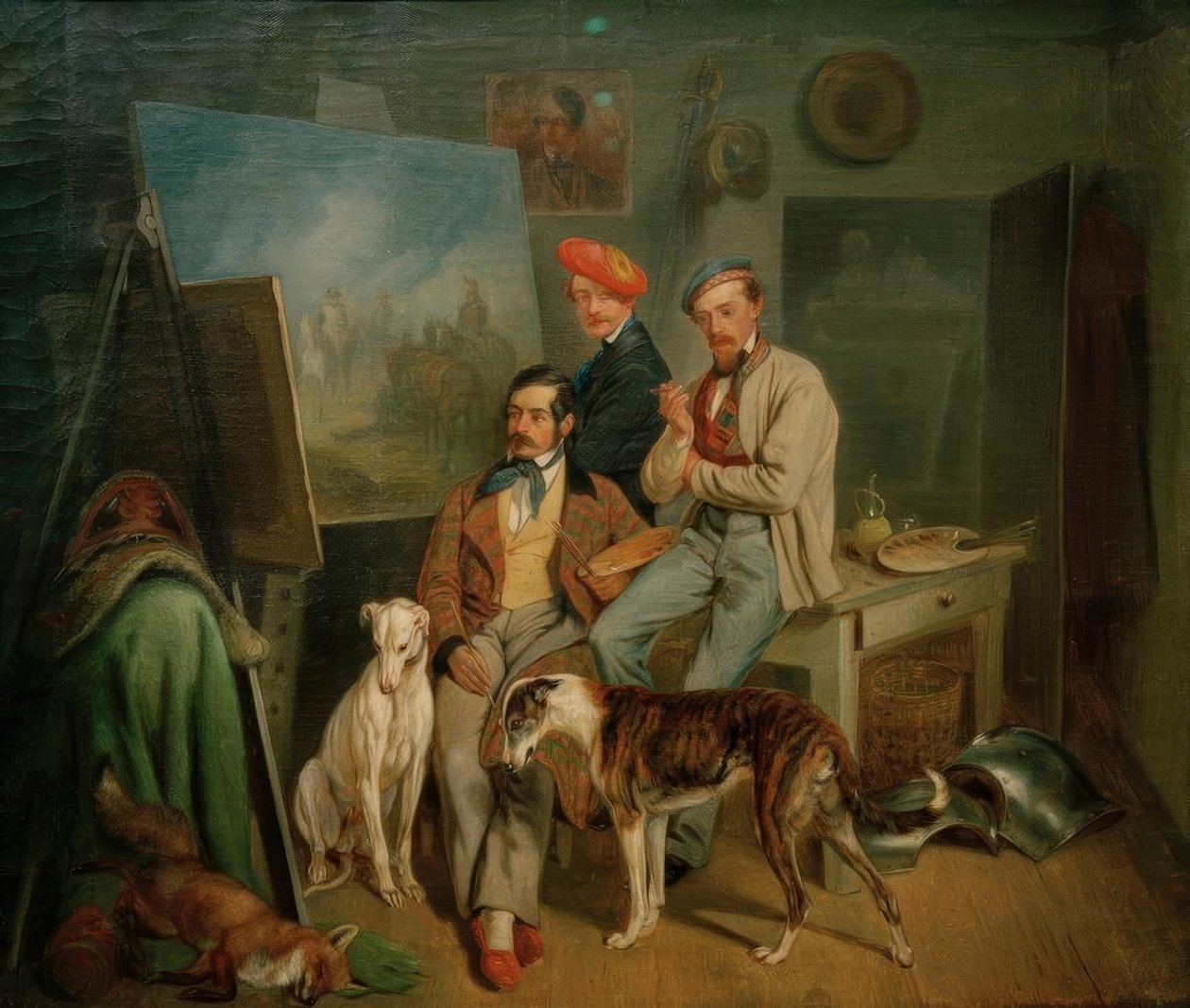 Bratři Benno, Franz a Eugen Adamovi ve studiu od Franz Adam