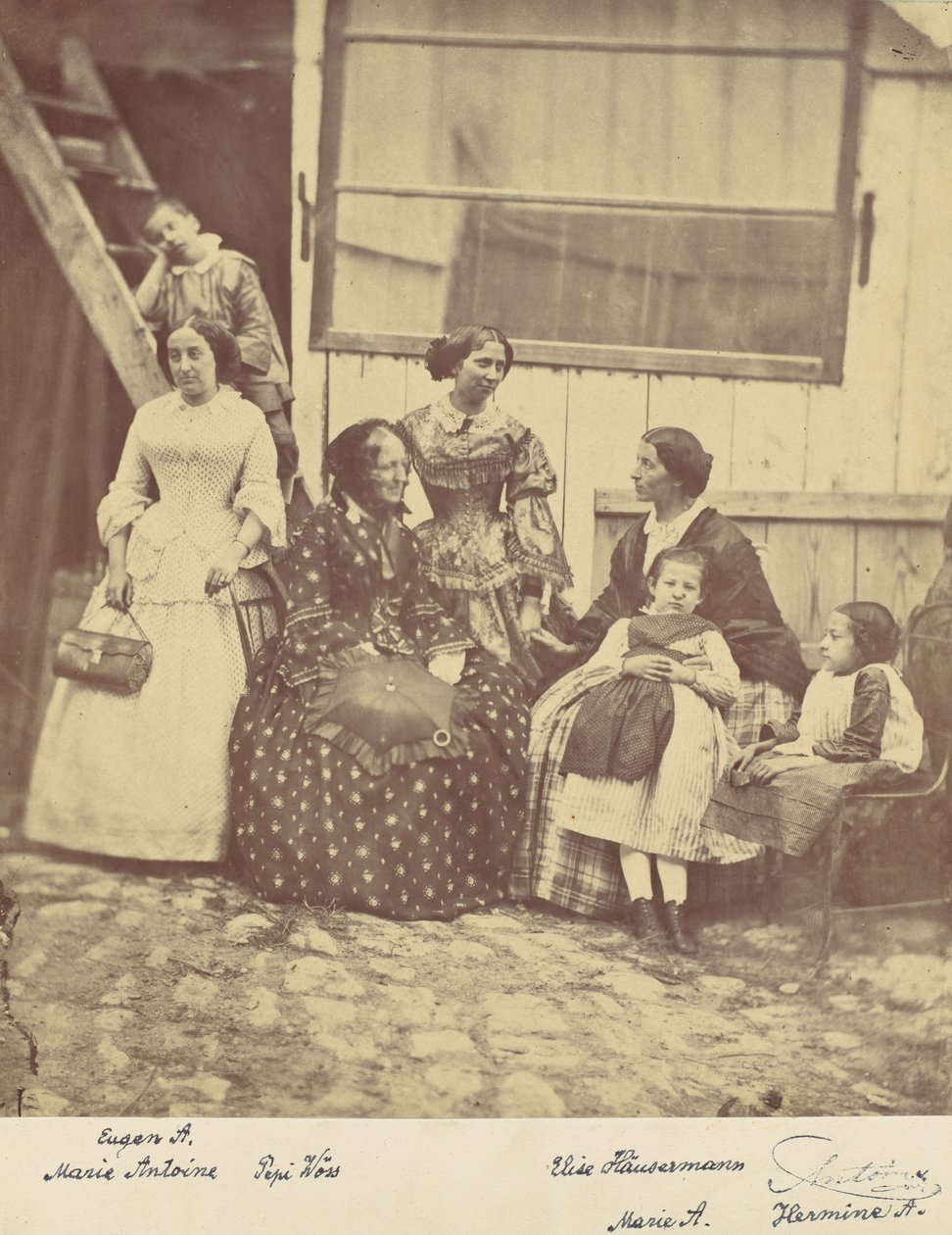[Skupinový portrét čtyř žen a tří dětí], 50.–60. léta 19. století. od Franz Antoine