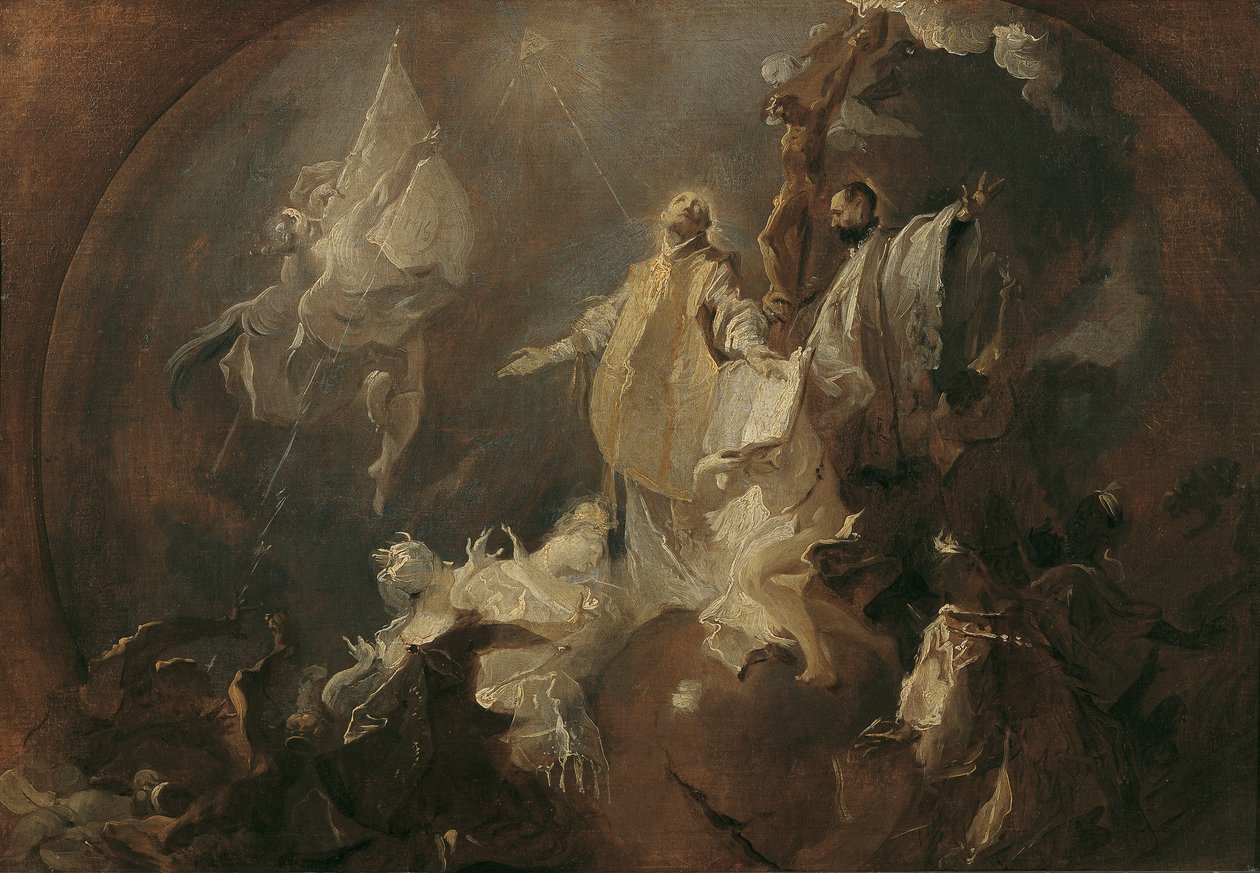 Alegorie světové mise jezuitského řádu od Franz Anton Maulbertsch