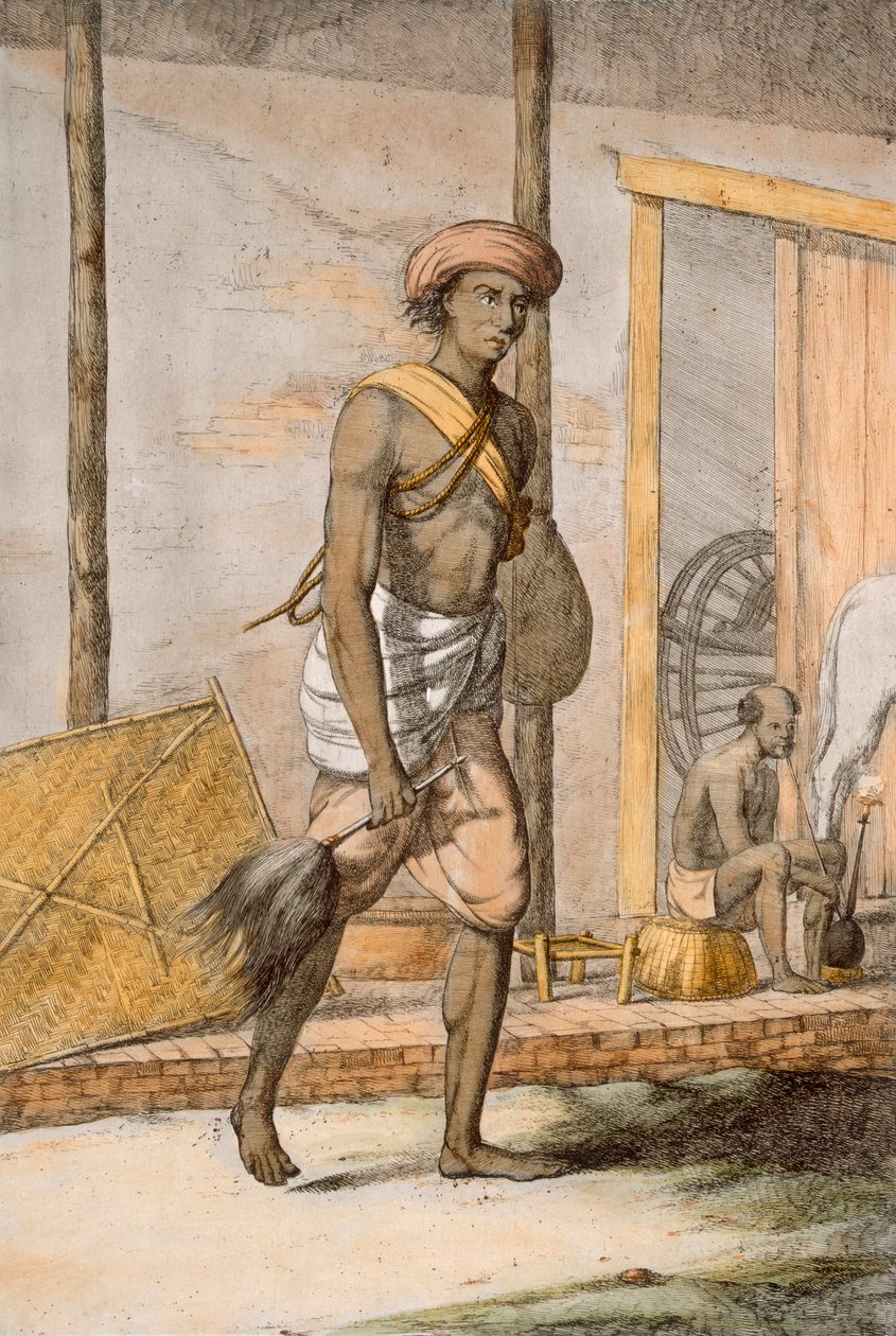 Groom, z „Hinduisté nebo popis jejich způsobů, kostýmů a obřadů“, kolem 1808-12 (barevný lept) od Franz Balthazar Solvyns
