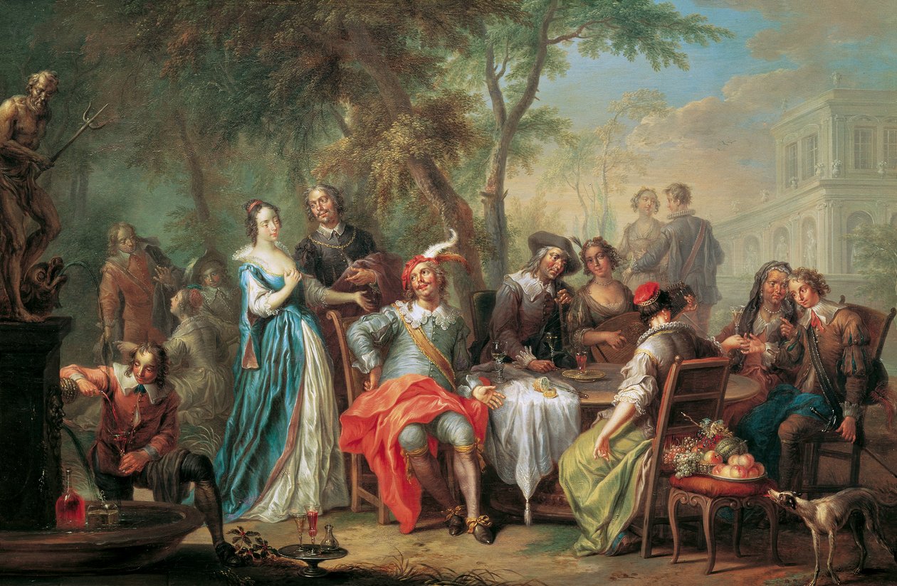 Venkovní zábava s vínem a zpěvem od Franz Christoph Janneck
