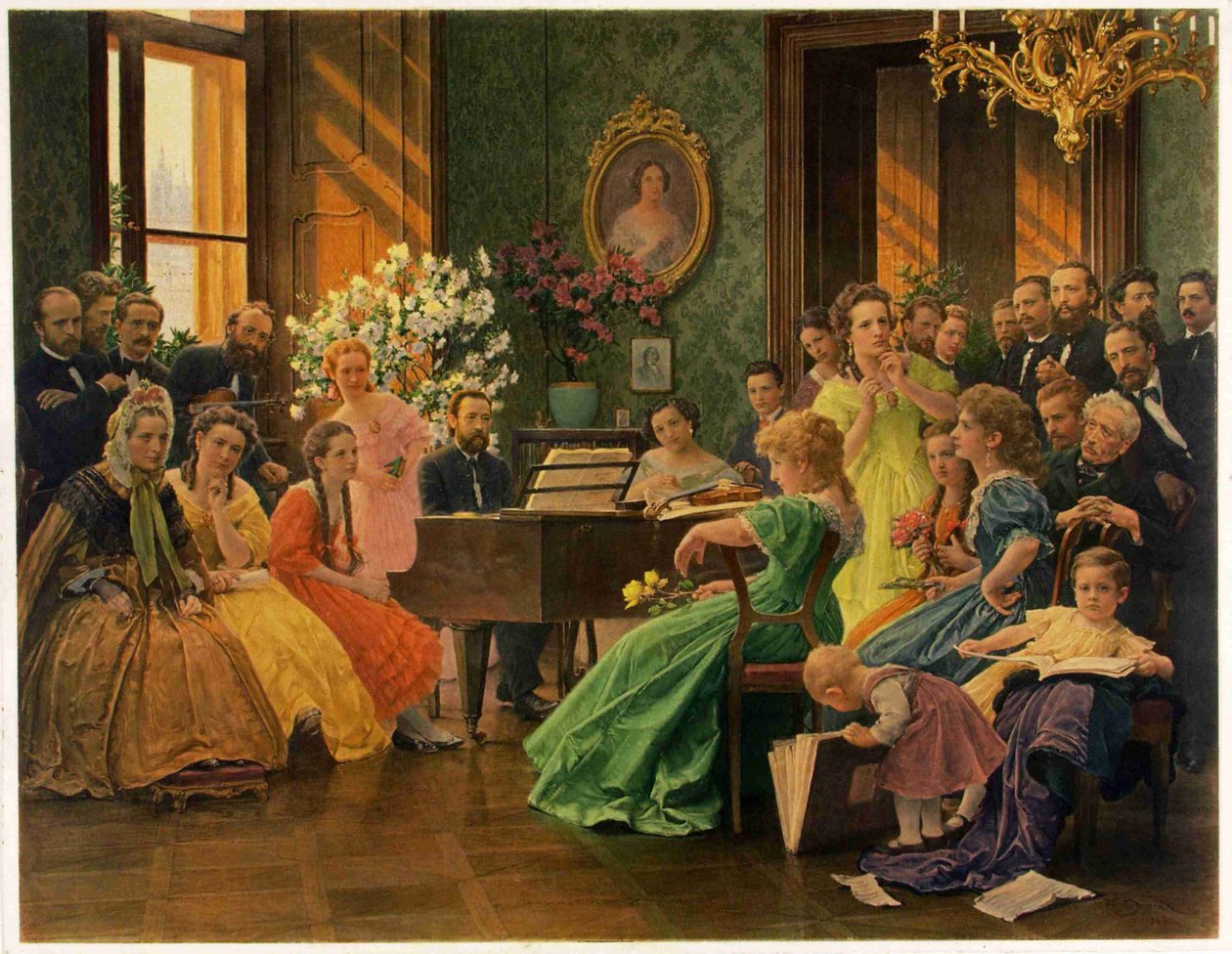 Bedřich Smetana v kruhu přátel v letech 1865, 1923. od Franz Dvorak