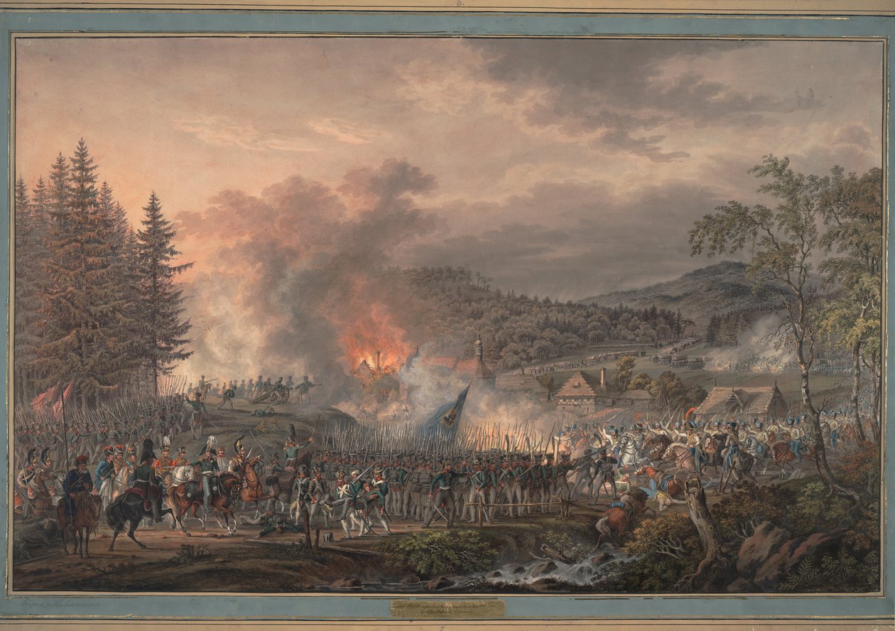 Ruský pluk plavčíků pod velením hraběte Ostermanna-Tolstého, 1813 od Franz Edler Habermann von