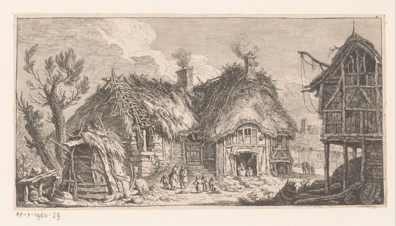 Ženy a děti na farmě Suite de paysages (název série) od Franz Edmund Weirotter