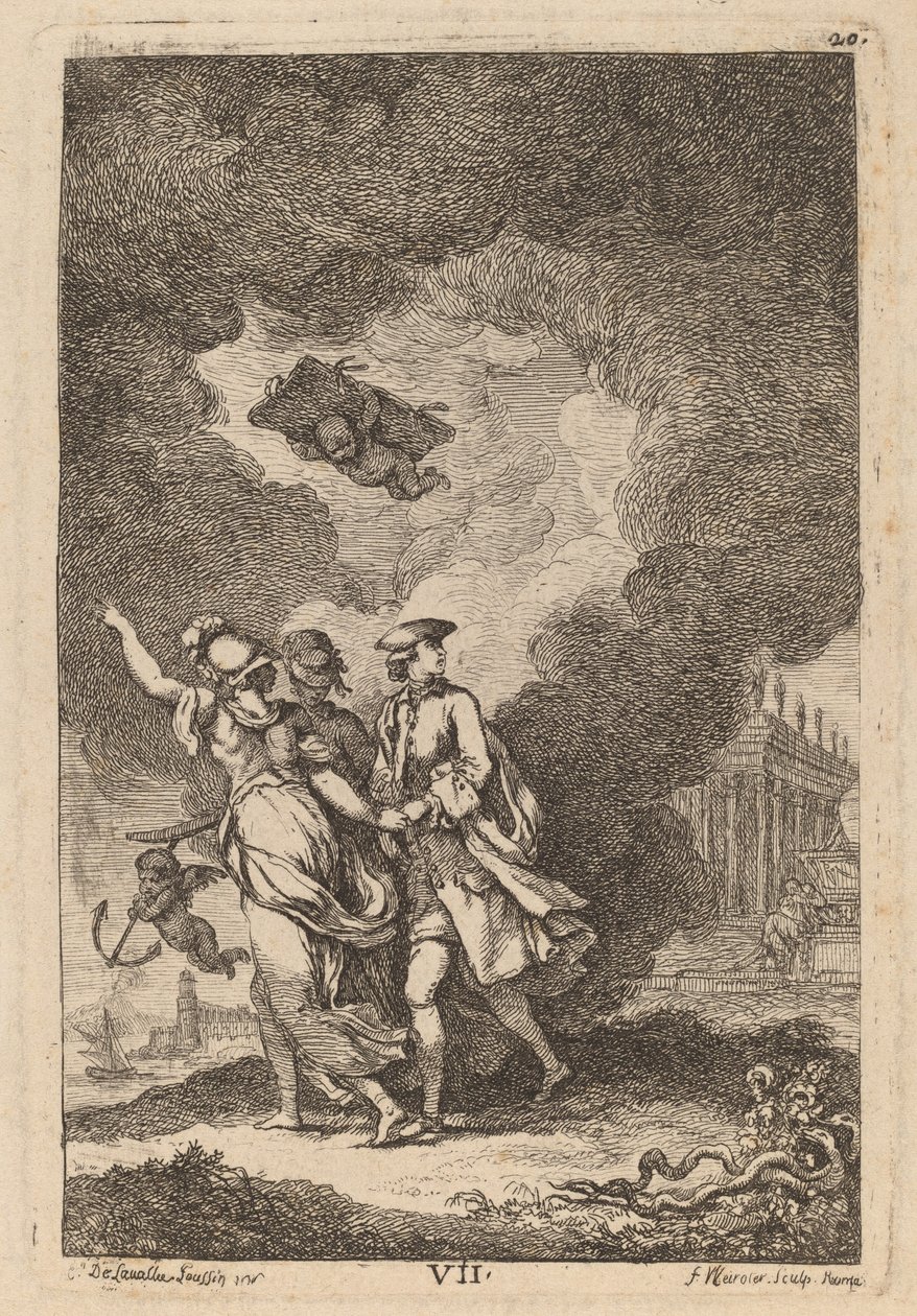 V Příchodu do Říma: pl. 7 od Franz Edmund Weirotter after Étienne de Lavallée Poussin