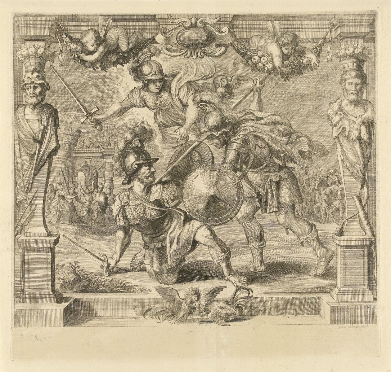 Achilles zabije Hektora Historie Achilles (název série) od Franz Ertinger