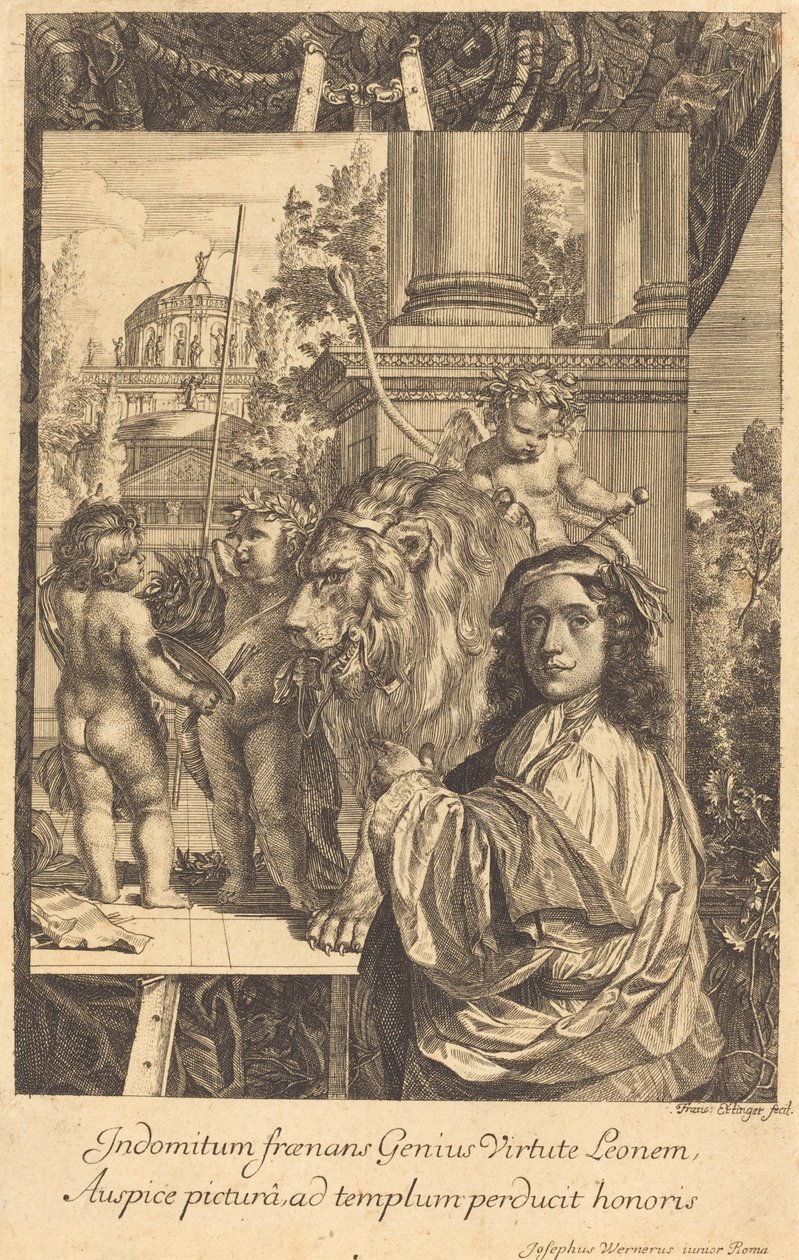 Autoportrét Josepha Wernera od Franz Ertinger after Joseph Werner