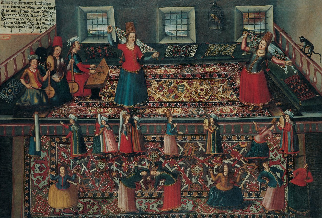 Scéna z tureckého harému, druhá polovina 17. století. od Franz Georg Hörmann