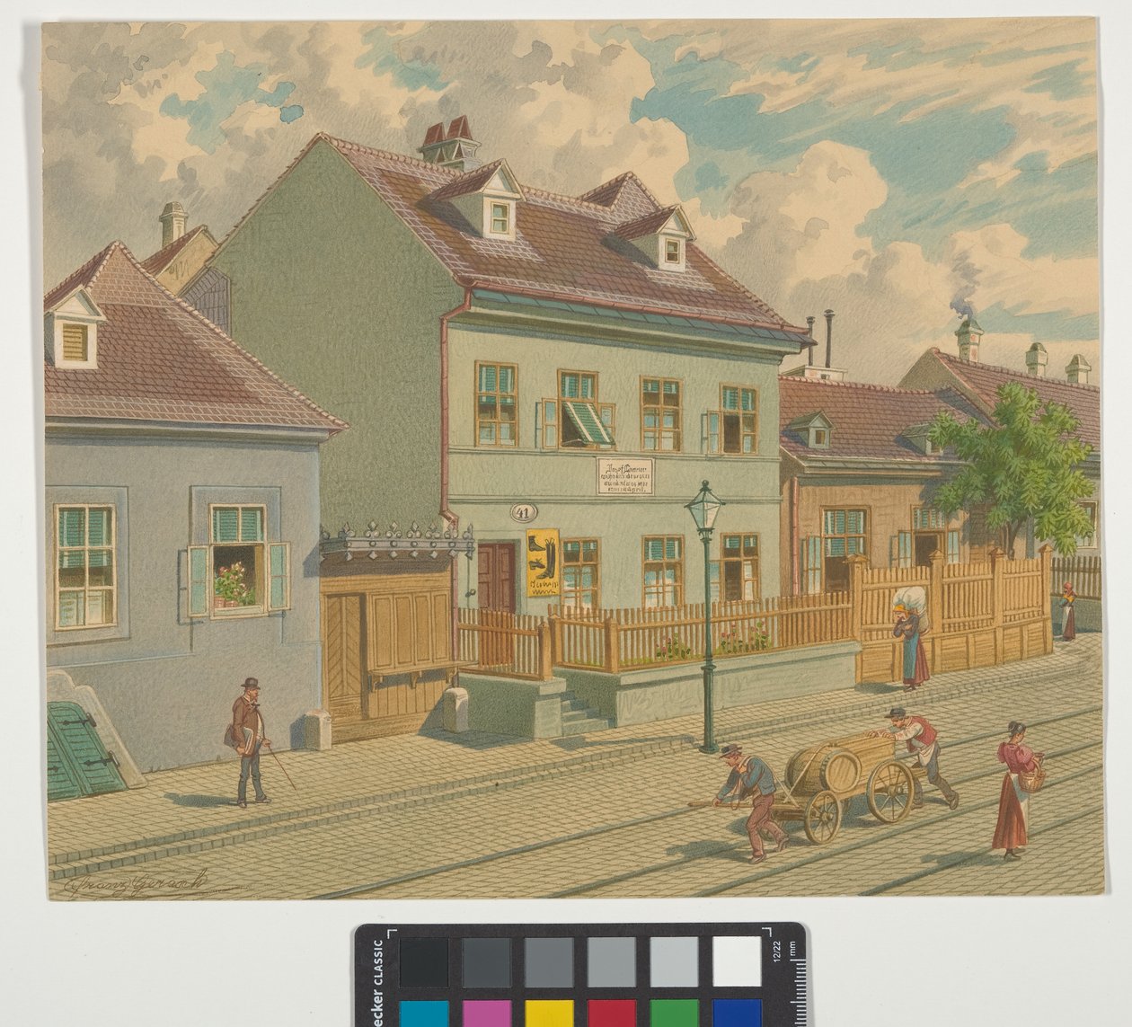 19. okres, Gymnasiumstraße 87 - bydliště a místo úmrtí Josefa Lannera od Franz Gerasch
