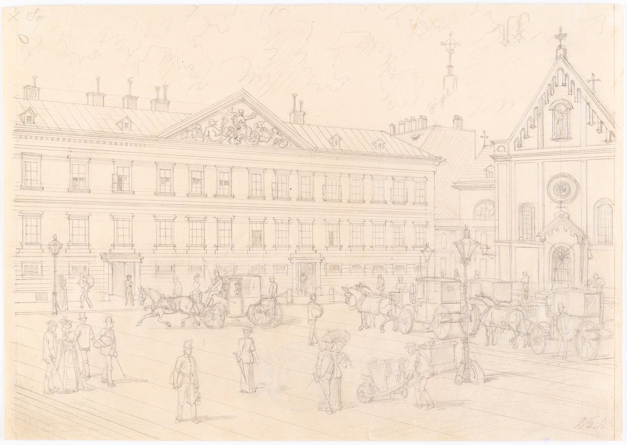 1., Neuer Markt - Schwarzenberský palác a kapucínský kostel od Franz Gerasch