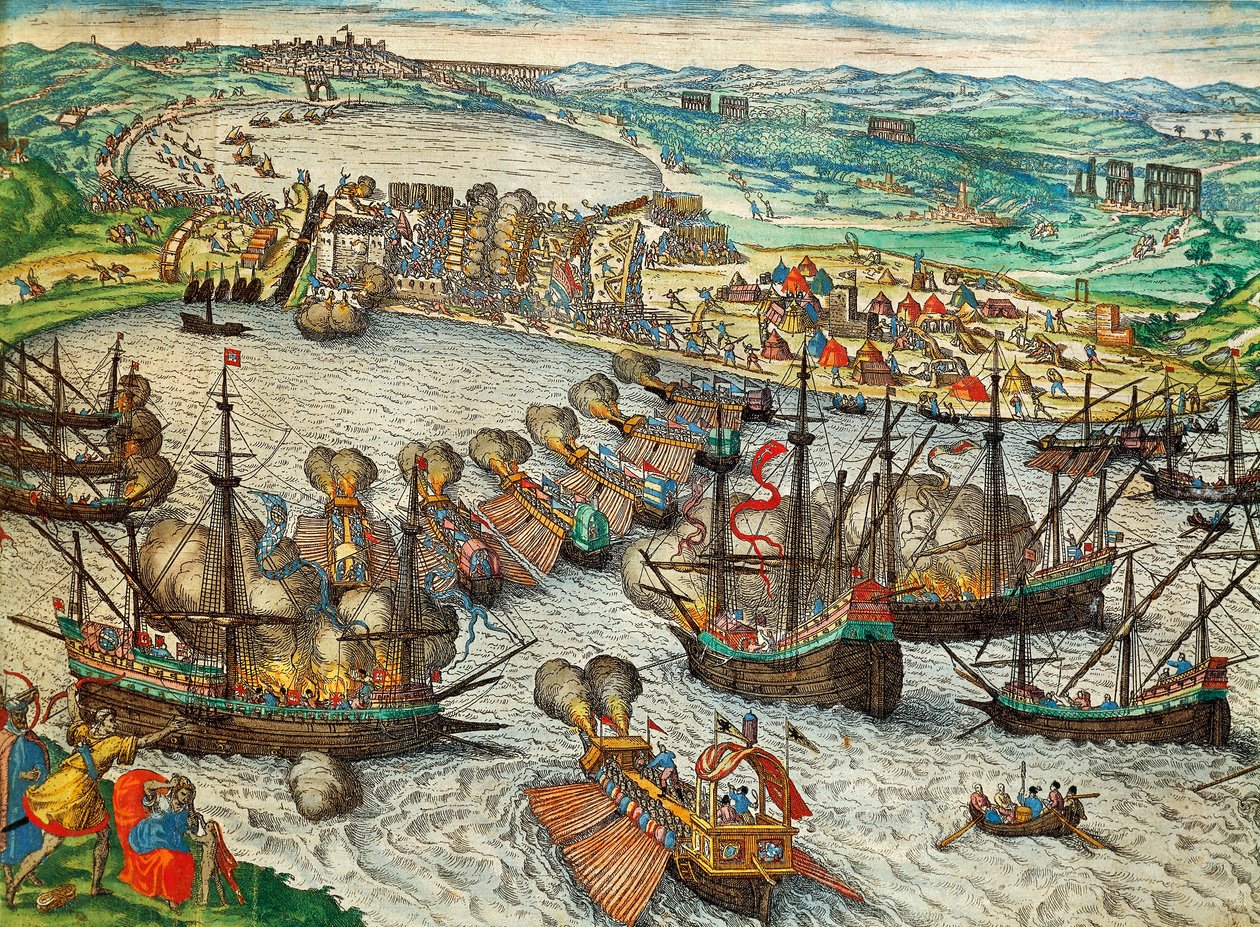 Zajetí La Goulette a Tunisu Charlesem V od Franz Hogenberg