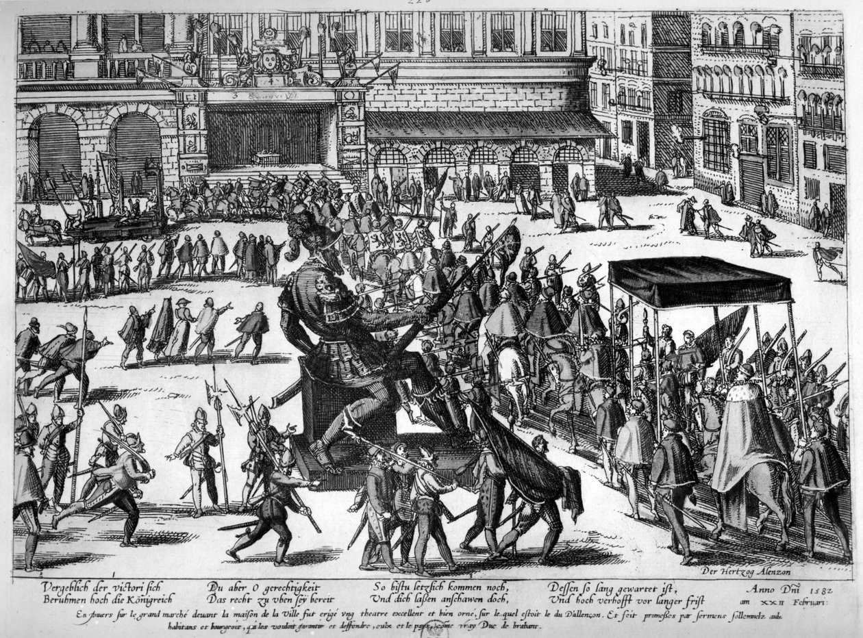 Vstup Hercula Francoise z Francie, vévody z Alenconu (1554-84) do Antverp, 19. února 1582 od Franz Hogenberg
