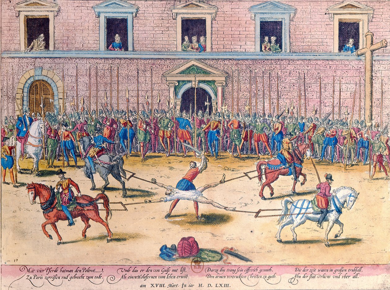 Poprava Jean de Poltrot, Sieur de Mere, 18. března 1563 od Franz Hogenberg