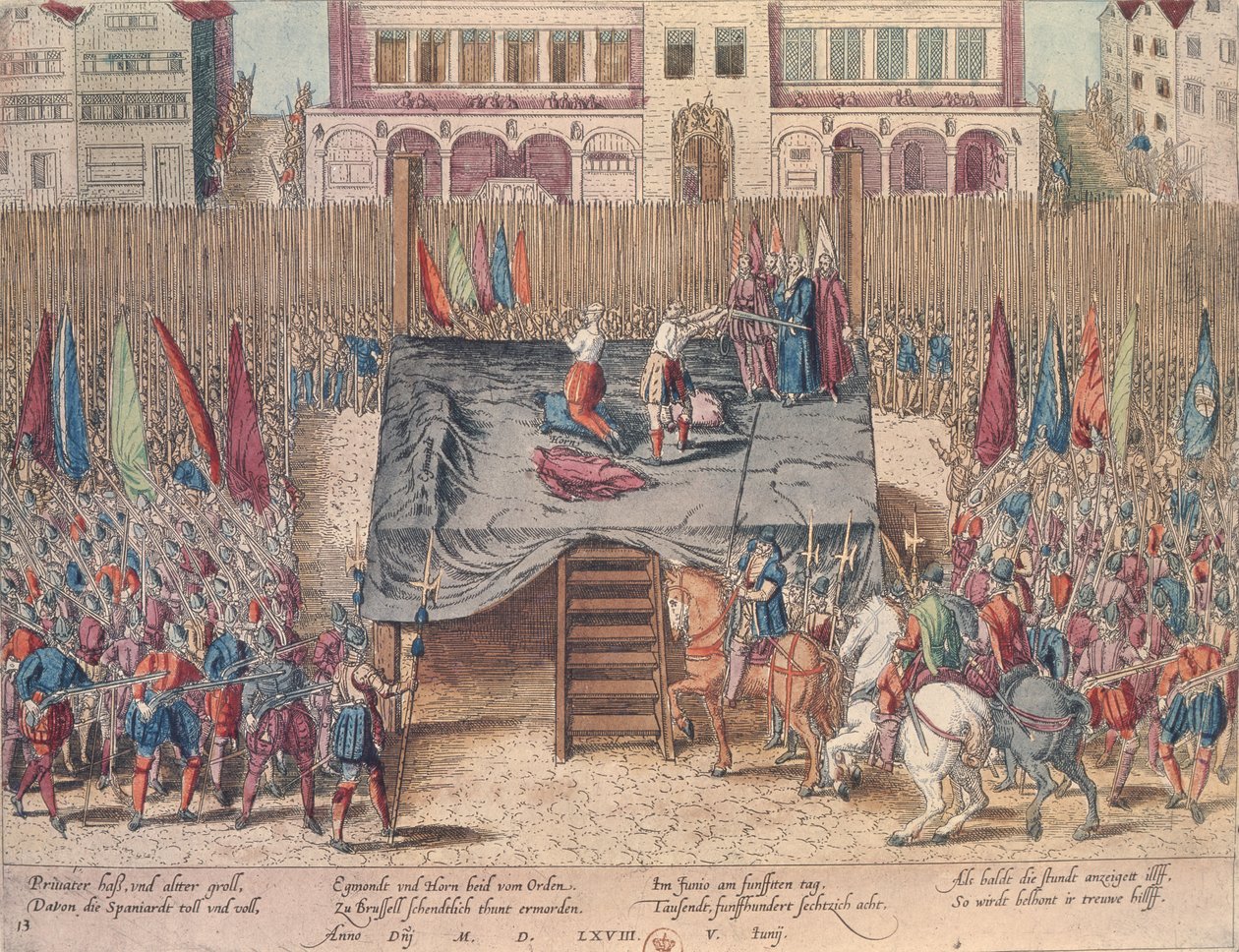 Poprava Filipa II. de Montmorency (1518-68) hraběte z Hornes, Brusel od Franz Hogenberg