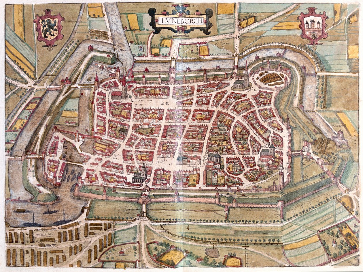 Luneborch, Německo (rytina od Franz Hogenberg