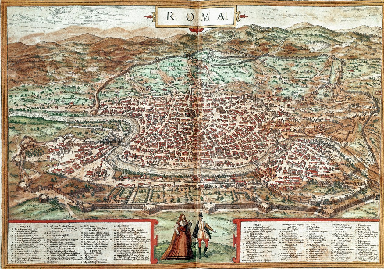 Mapa Říma (rytina od Franz Hogenberg