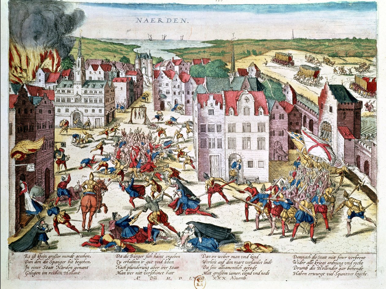 Masakr ve Flandrech za vlády Fernanda Alvareze de Toledo (1508-82) vévody z Alby, 30. listopadu 1572 od Franz Hogenberg