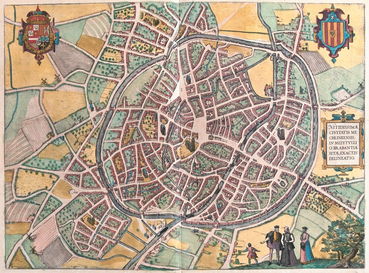 Mechelen, Belgie (rytina od Franz Hogenberg