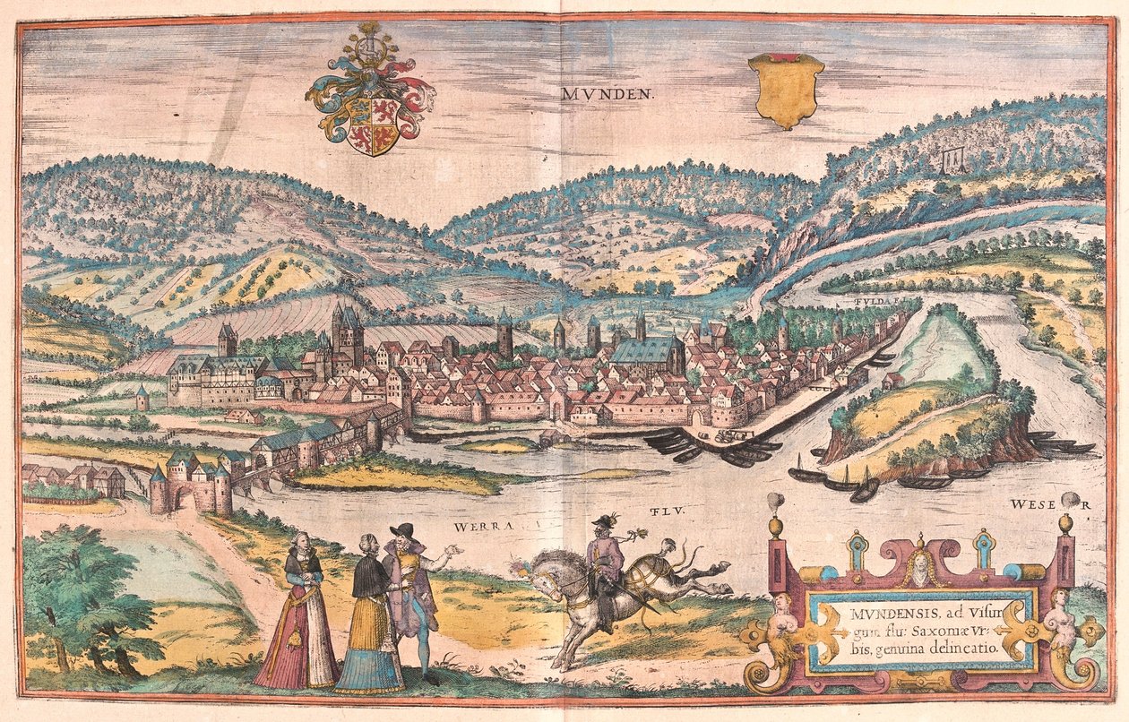 Munden, Německo (rytina od Franz Hogenberg