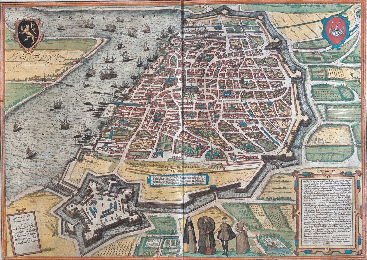 Mapa Antverp od Franz Hogenberg