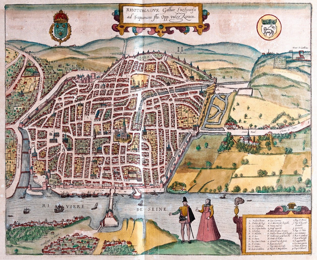 Rouen - Francie (rytina od Franz Hogenberg