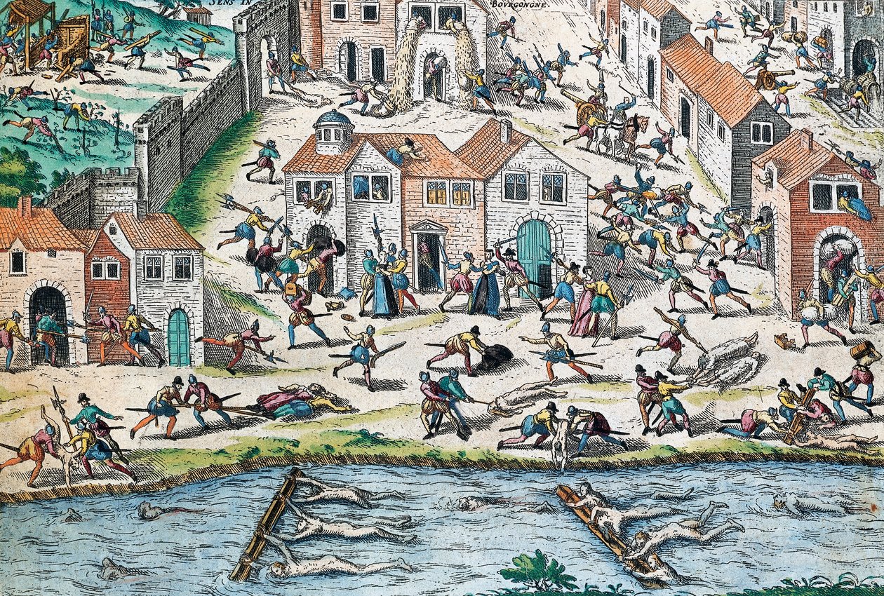 Scéna z francouzských válek náboženství, rytina Franz Hogenberg (1535-1590), Francie od Franz Hogenberg