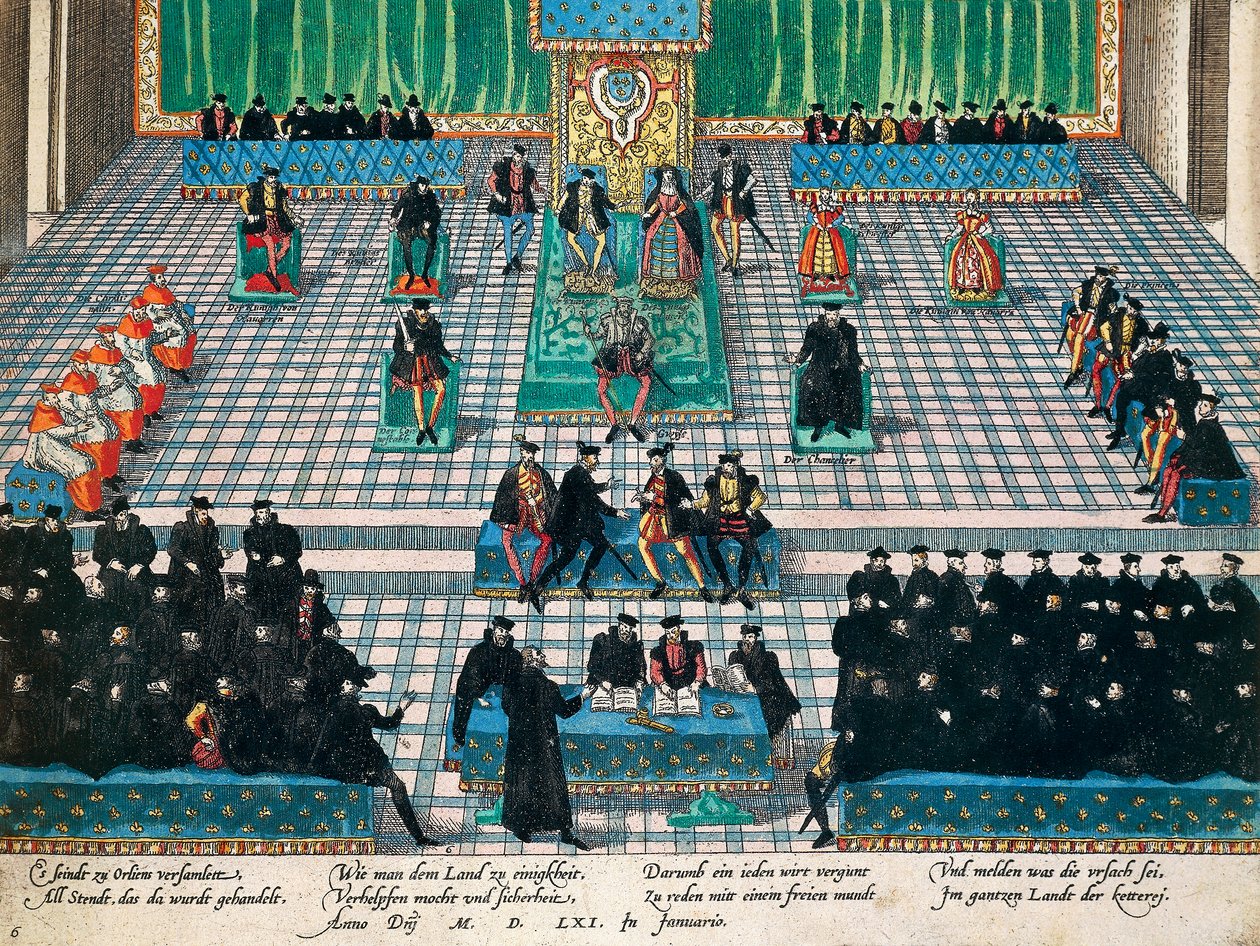 Zasedání generálních států v Orleans, leden 1561, rytina Franz Hogenberg (1535-1590), Francie od Franz Hogenberg
