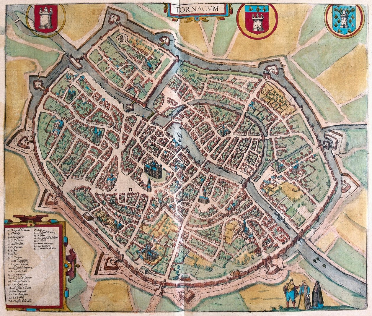 Tournai, Belgie (rytina od Franz Hogenberg