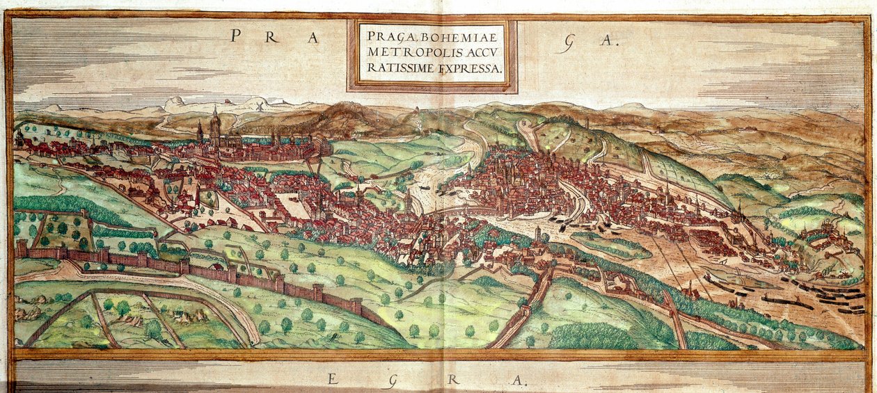 Pohled na Prahu (rytina od Franz Hogenberg