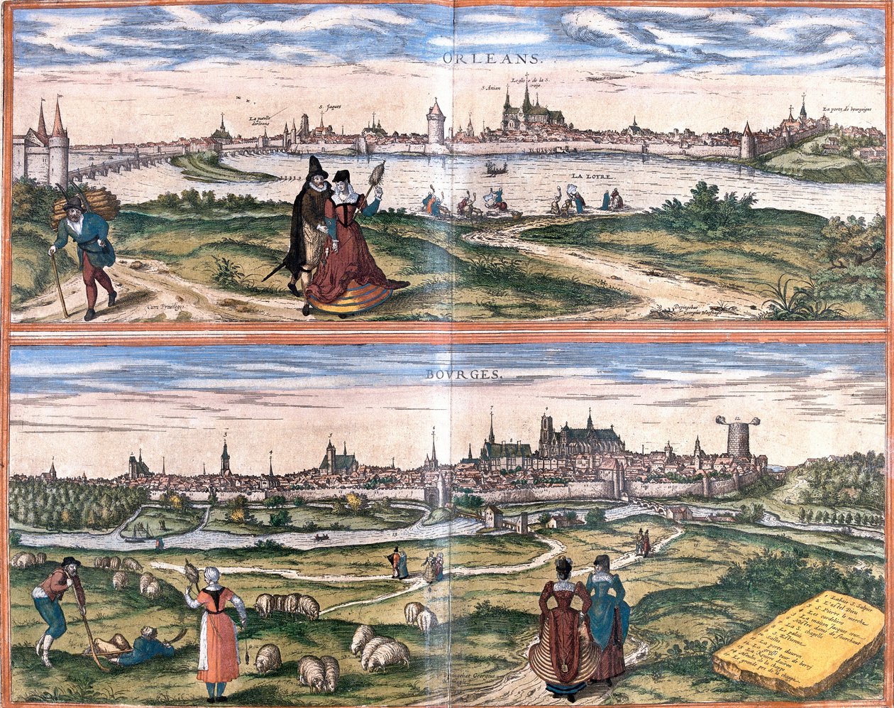 Pohledy na Orleans et Bourges, Francie (lept od Franz Hogenberg