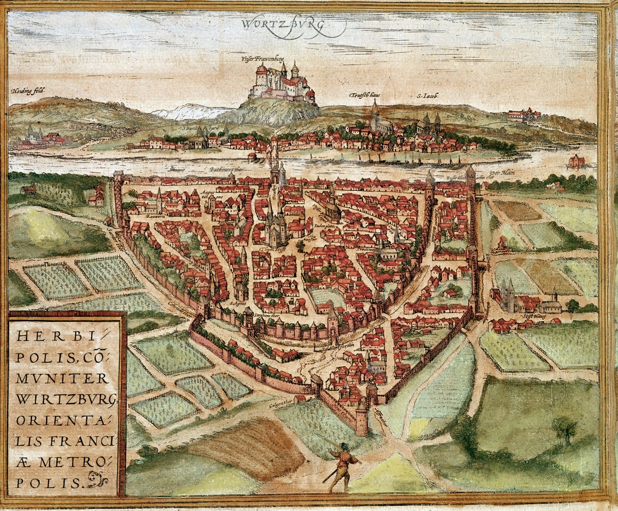 Wurzburg - Německo (rytina od Franz Hogenberg