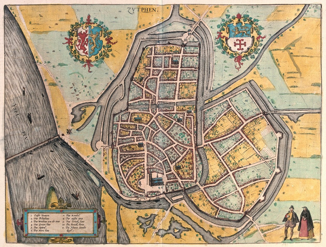 Zutphen, Nizozemsko (rytina od Franz Hogenberg