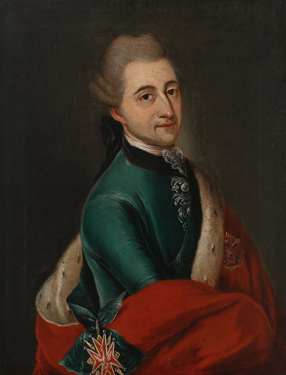 Portrét Stanislava II. Augusta Poniatowského, krále a velkovévody Polsko-litevského společenství (1732-1798) Stanislas II. Auguste - Molitor, Franz Ignaz (1731-1794) - 1776 - Olej na plátně - 35x24 - Muzeum paláce Wilanow od Franz Ignaz Molitor