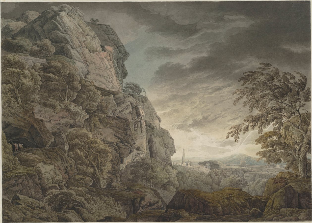 Hrdinská krajina v bouřce, c. 1790. od Franz Innocenz Josef Kobell