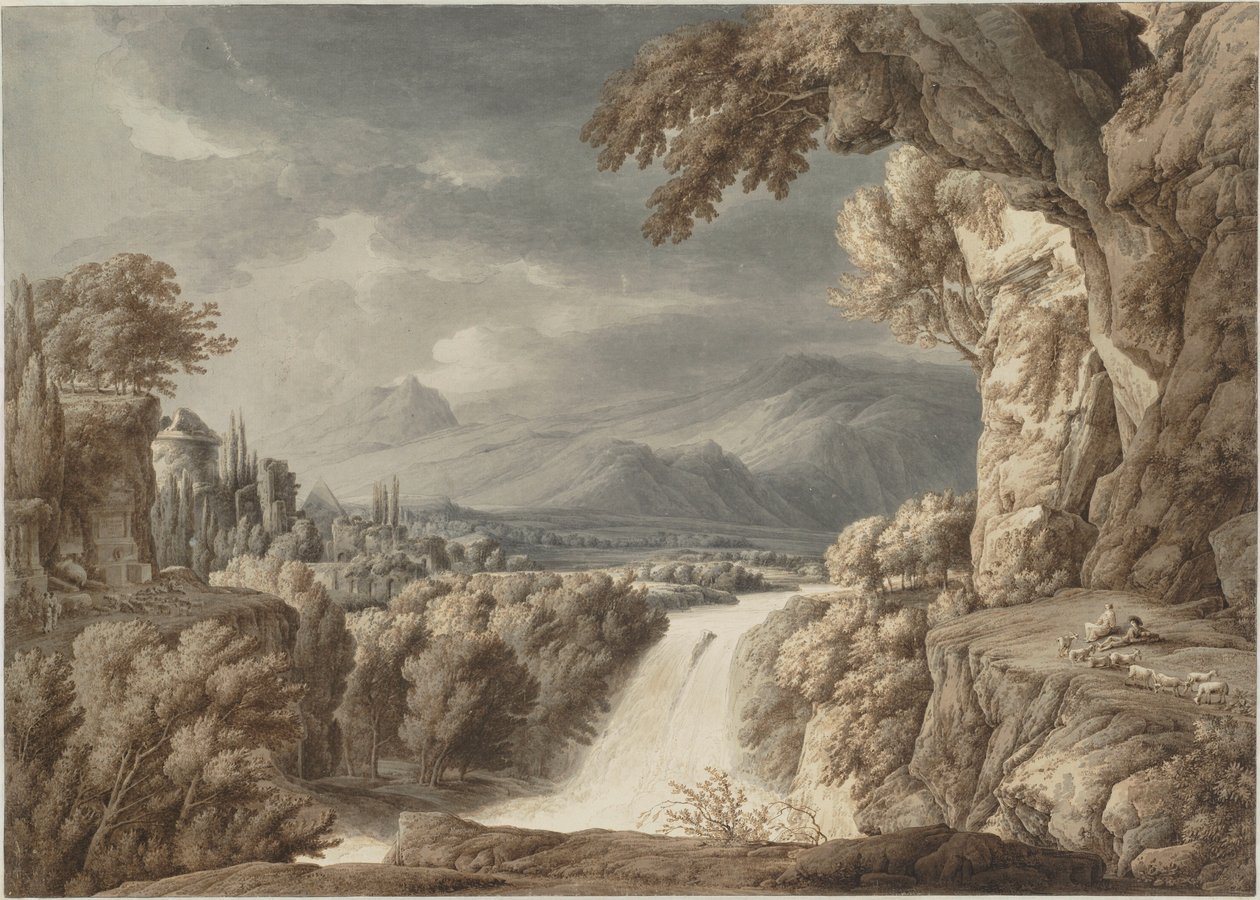 Hrdinská krajina s vodopádem, c. 1790. od Franz Innocenz Josef Kobell