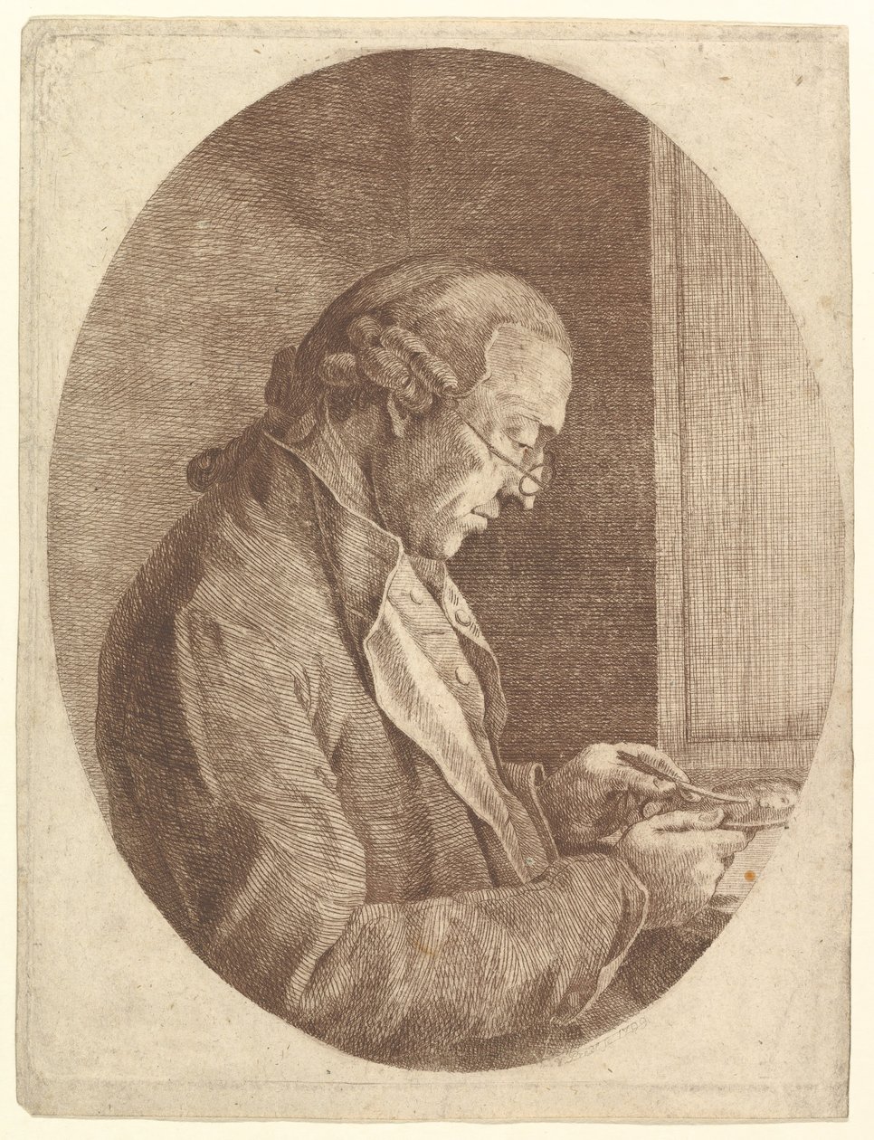 Portrét umělce skicující miniaturu portrétu, 1799. od Franz Jakob Josef Ignatz von Predl