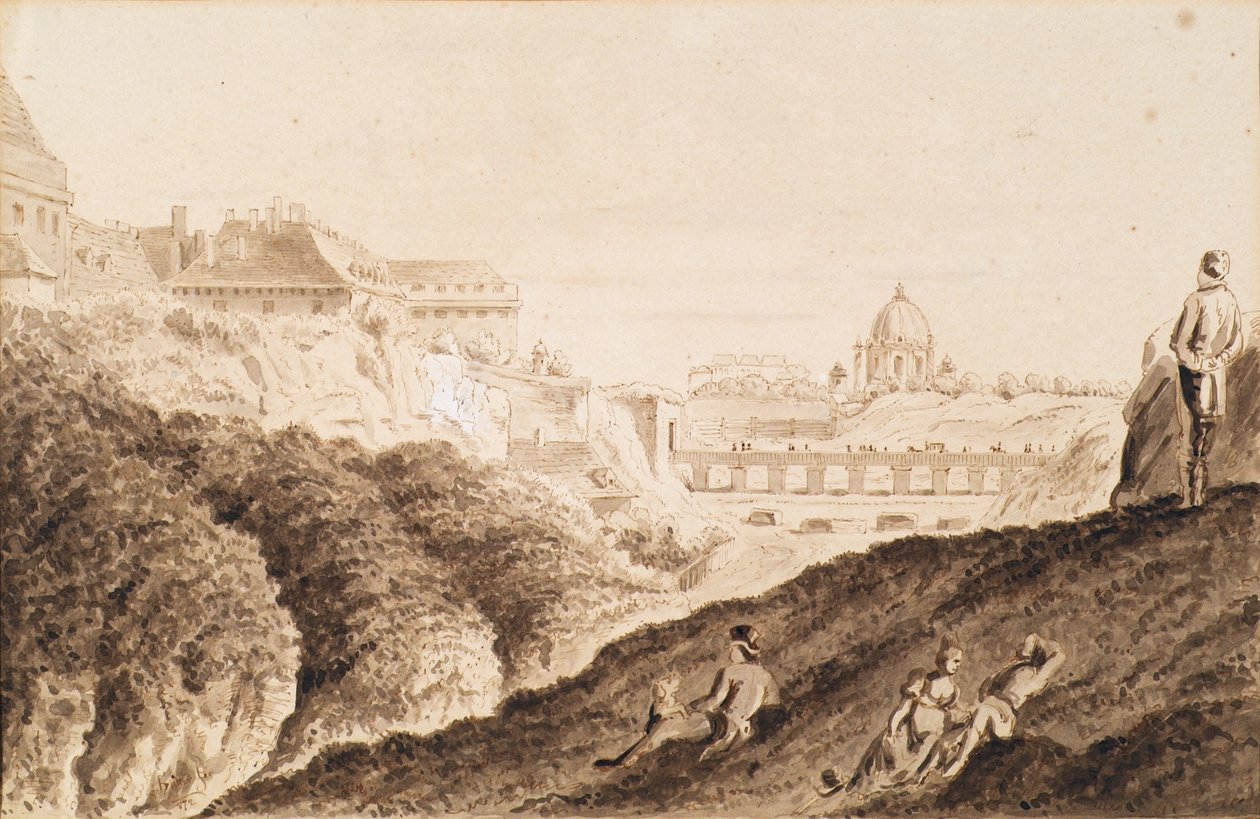 Hofburg s příkopem, hradní branou a mostem od Franz Jaschke