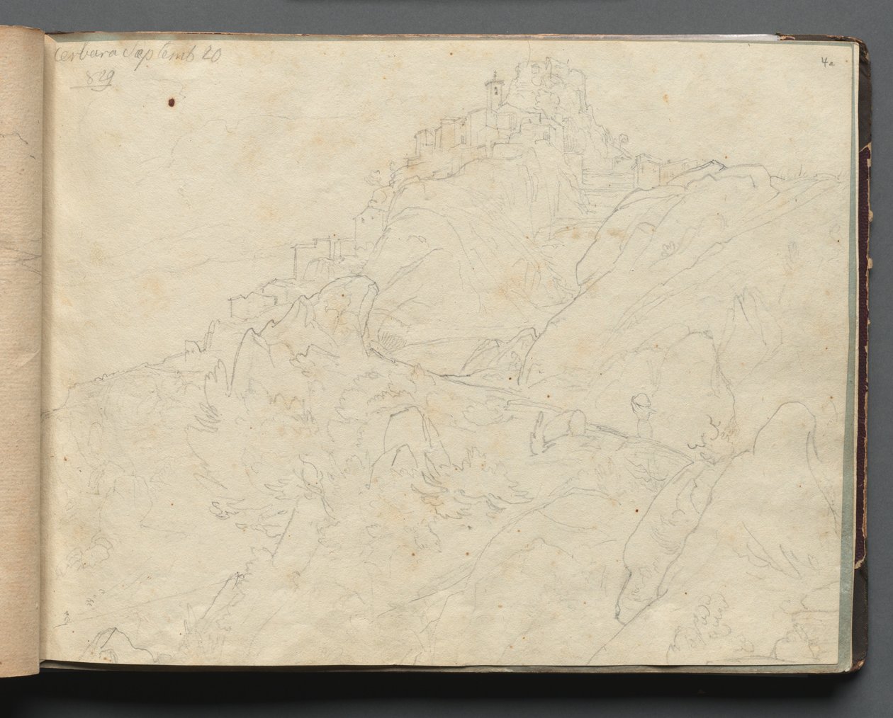 Album s pohledy na Řím a okolí, Krajinné studie, strana 04a: "Cervera" od Franz Johann Heinrich Nadorp