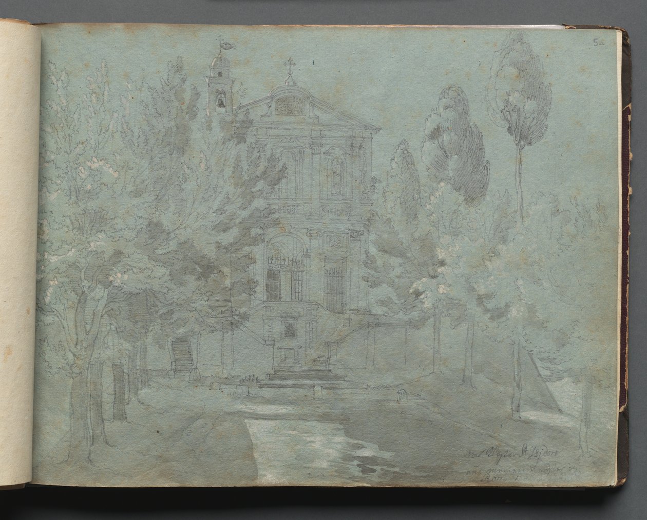 Album s pohledy na Řím a okolí, Krajinářské studie, strana 05a: Saint Isidoro. od Franz Johann Heinrich Nadorp